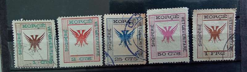 Albania 1917 - Korce Double Headed Eagles - Part Set